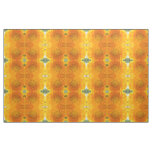 Orange Marigold Macro Floral Patterned Fabric