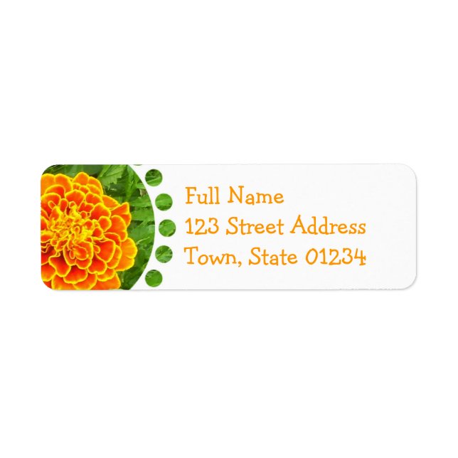 Orange Marigold Mailing Label (Front)
