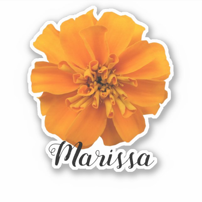 Orange Marigold Name Sticker (Front)