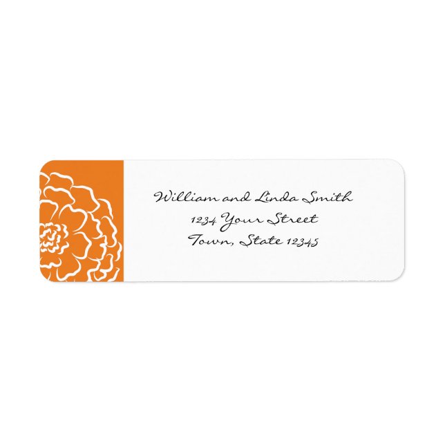 Orange Marigold Return Address Label (Front)