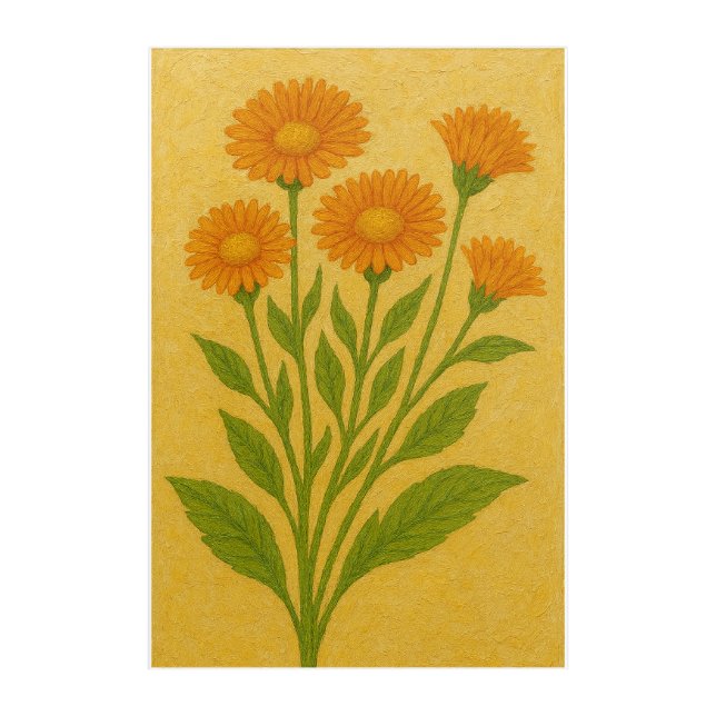 Orange Marigold Wall Art (Front)