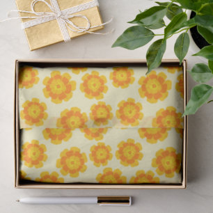 Orange Marigolds Hand-Illustrated Floral Botanical Tissue Paper