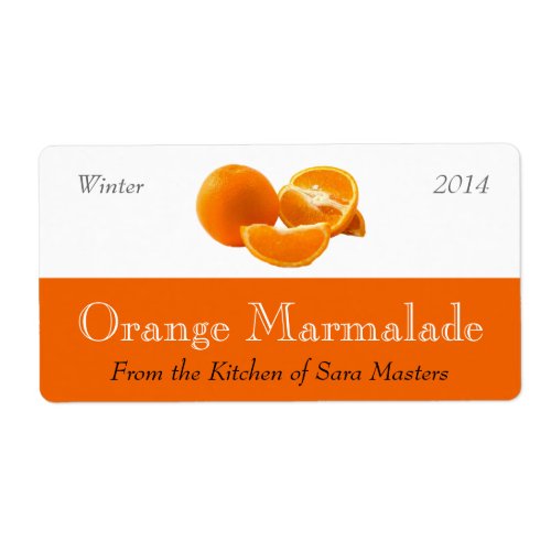 Orange Marmalade Canning Labels