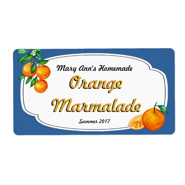 Orange Marmalade Canning Labels (Front)