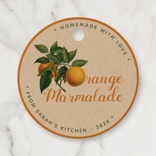 Orange Marmalade Citrus Homemade with Love Script  Favor Tags