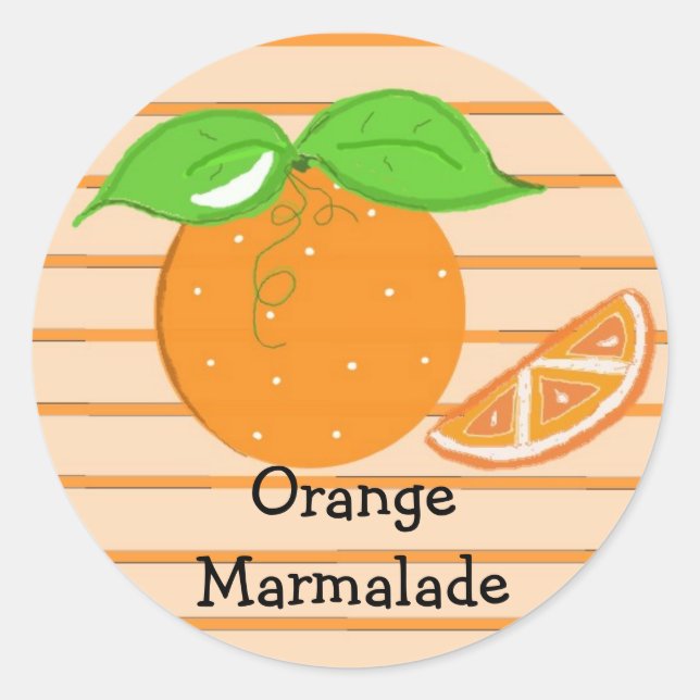 Orange Marmalade Classic Round Sticker (Front)