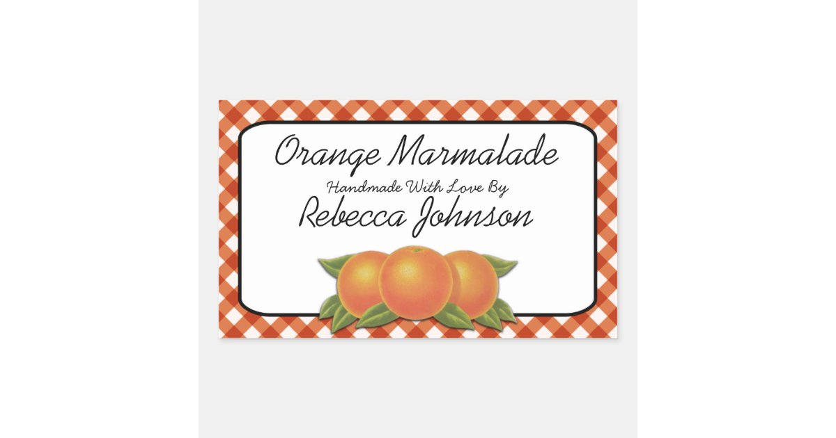 Orange Marmalade Custom Text Jar Label Zazzle