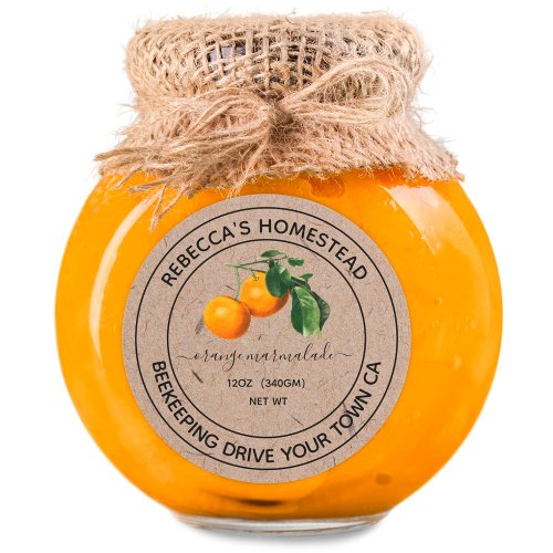  Orange Marmalade Kraft Paper Canning Jar Labels 