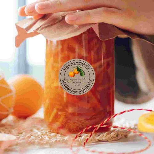  Orange Marmalade Kraft Paper Canning Jar Labels 