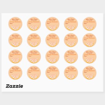 Orange Marmalade Personalized Jar Stickers Round | Zazzle