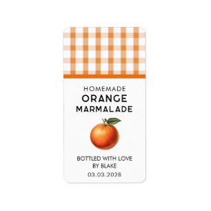 orange marmalade sticker with checkered pattern