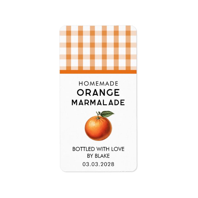 orange marmalade sticker with checkered pattern (Front)