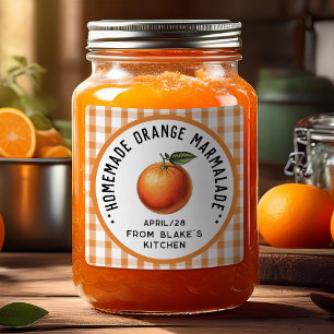 orange marmalade with checkered pattern square sticker