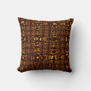 Orange Maroon Black Modern Zig Zag Abstract Pillow