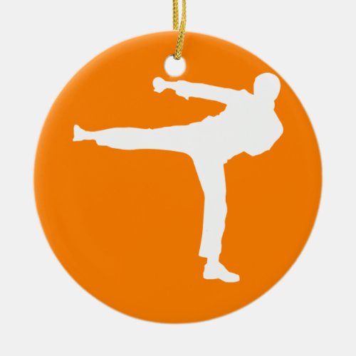 Orange Martial Arts Ceramic Ornament