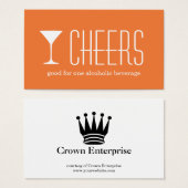 Orange martini corporate logo event drink ticket (Front & Back)