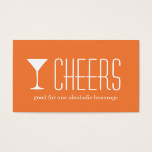 Orange martini corporate logo event drink ticket