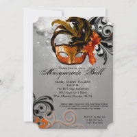 Orange Masquerade Ball Mask Halloween Part Costume