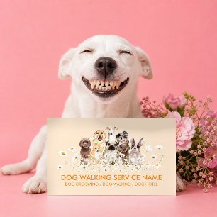 Orange Massage Therapy Watercolor Dog Business Card