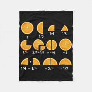 Orange Math Fraction Ck To School Teacher Student  Fleece Blanket