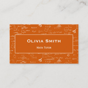 Orange Math Tutor Teacher Formula Business Card
