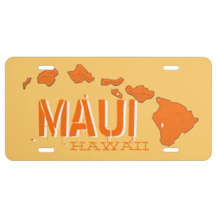 Orange Maui Hawaii license plate cover