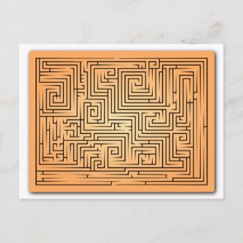 Orange Maze Postcard by inkles at Zazzle