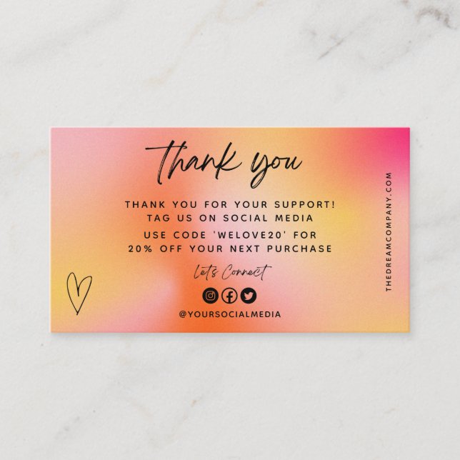 Orange Media Insert Business Card (Front)