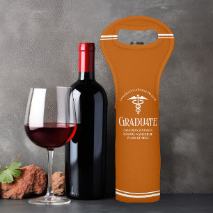 Orange Medical School Custom Graduation Gift Wine Bag
