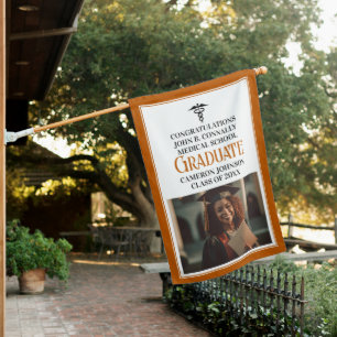 Orange Medical School Graduation Photo House Flag