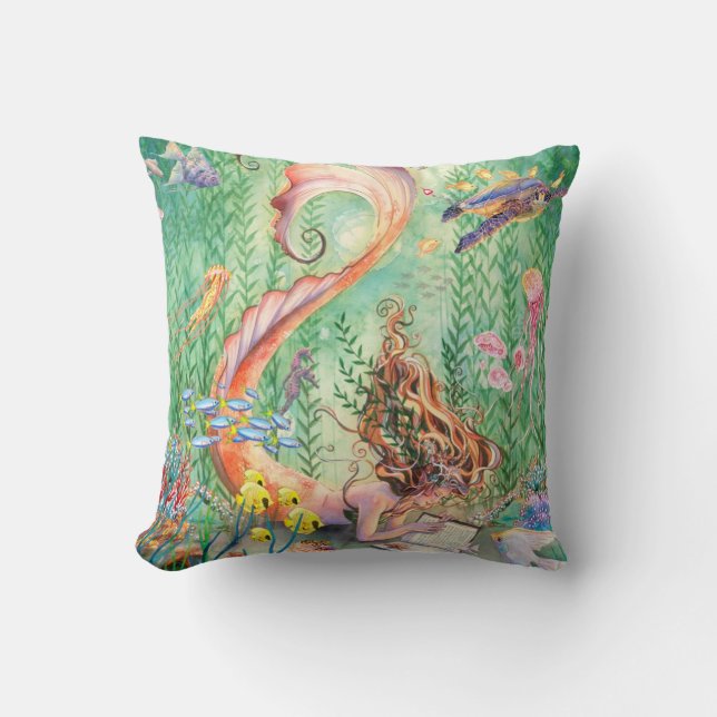 Orange Mermaid Pillow - Medium (Front)