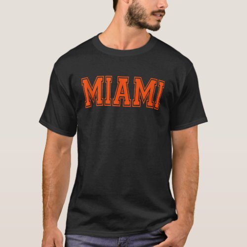 Orange Miami Beach Florida Ocean Sports Fan City P T_Shirt