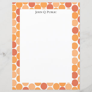 Orange Mid Century Modern Dots Custom Stationery