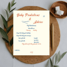 Orange Minimalist Gender Neutral Baby Shower Game