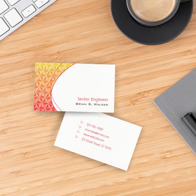 Orange Minimalist Modern Geometric Business Card (Creator Uploaded)