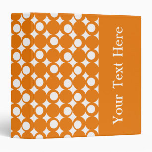 Orange Mod Ball Design with custom text 3 Ring Binder
