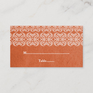 Orange Modern Bohemian Place Card