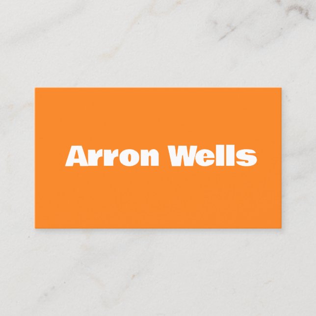 Orange Modern Bold Typography Business Card (Front)