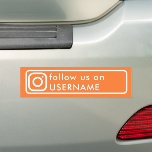 Orange Modern custom instagram social media Car Magnet