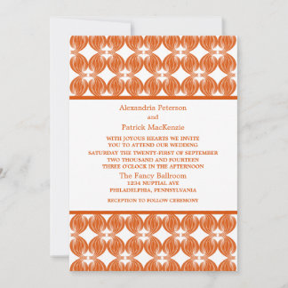 Orange Modern Deco Wedding Invite