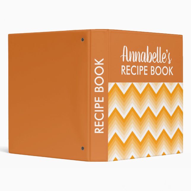 Orange Modern Family Cooking Recipe 3 Ring Binder (Background)