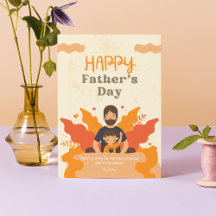 Orange Modern Father And Son | Happy Father's Day