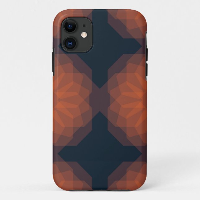 Orange, modern geometric flower abstraction Case-Mate iPhone case (Back)