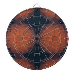 Orange, modern geometric flower abstraction dart board