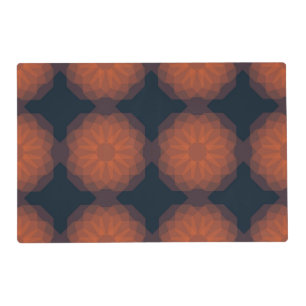 Orange, modern geometric flower abstraction placemat