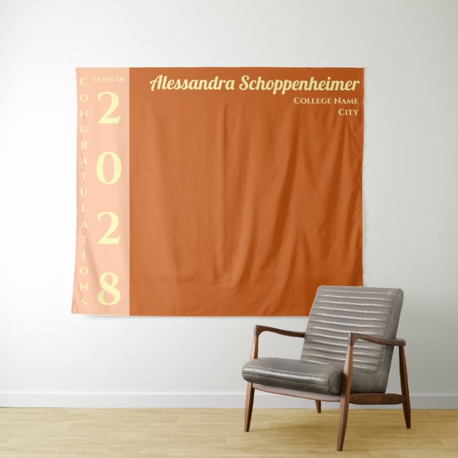Orange Modern Graduation Party Backdrop (In Situ (Horizontal))