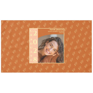 Orange Modern Graduation Photo Cap Pattern Tablecloth