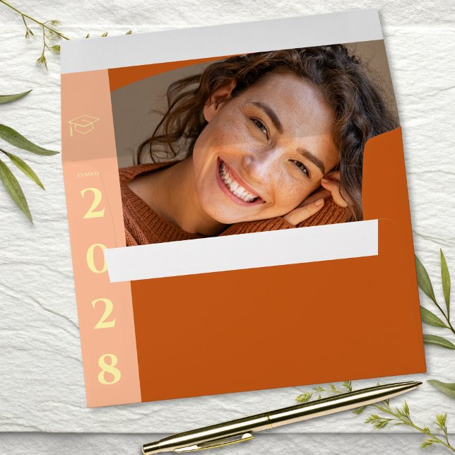 Orange Modern Photo Graduation Return Envelope (Creator Uploaded)