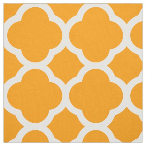 Orange Modern Quatrefoil Large Scale Fabric