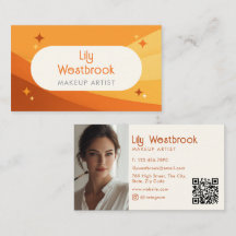 Orange Modern Retro Groovy Vintage Photo QR Code